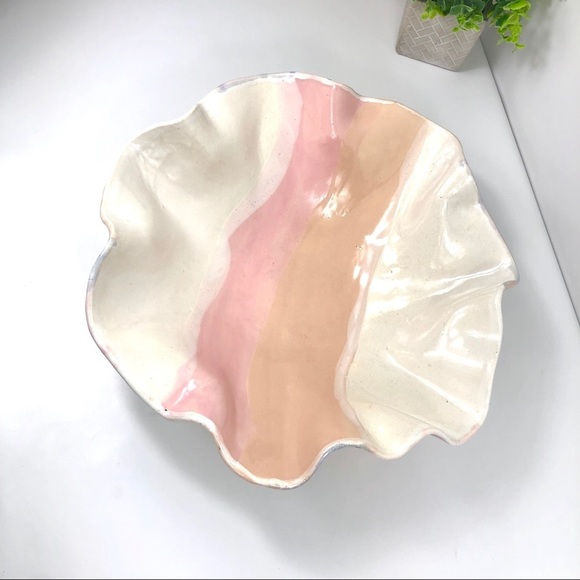 Handpainted WHITE and pink Decorative Bowls Raffled Large & Medium - Picture 5 of 16